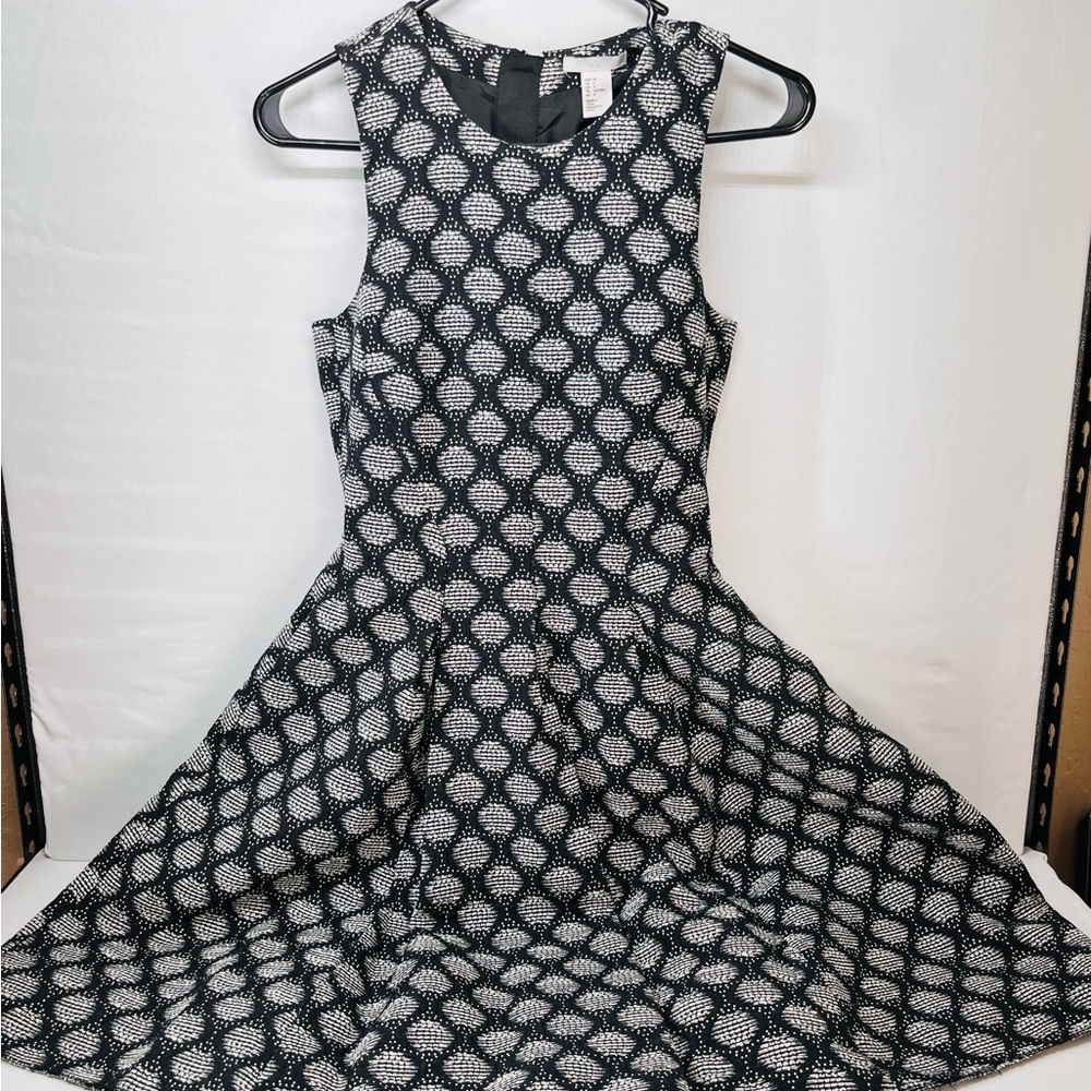H&M Black and White Halter A-Line Mini Dress
